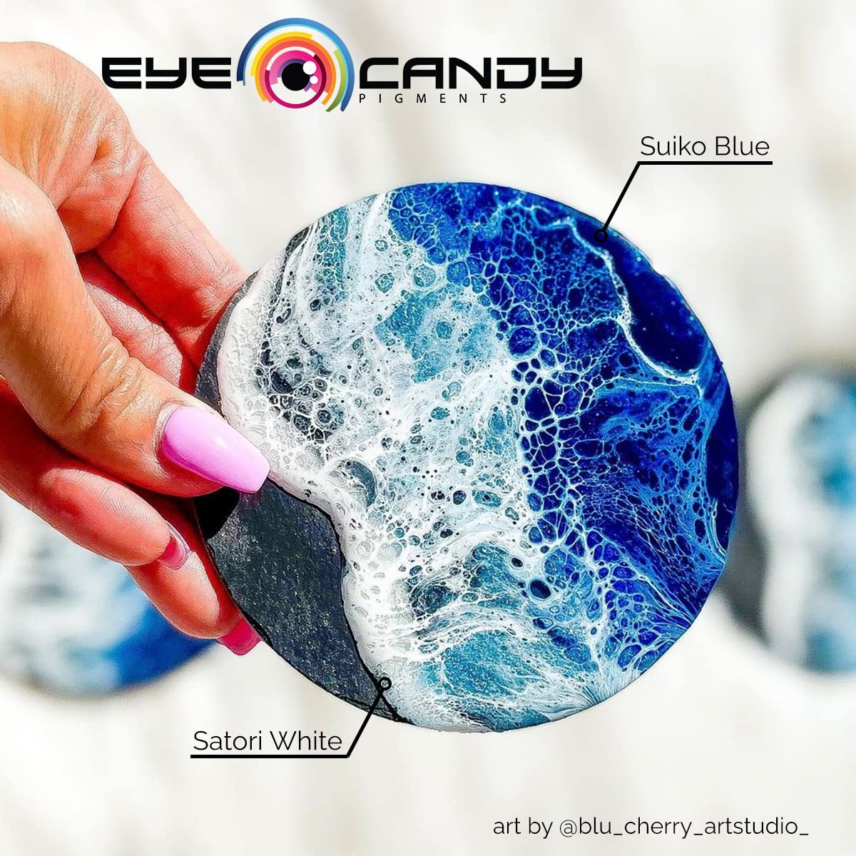 Eye Candy White Resin Pigment Paste Satori White (3 oz) | Create Cells and Lacing | Epoxy, Resin Art Paste | Opaque Tint | Highly Pigmented