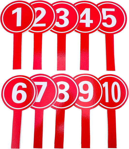 10pcs Handheld Score Paddles Foam Number Scoreboards 1-10 Voting Scoreboards for Sport Competition Classroom Voting and Answers