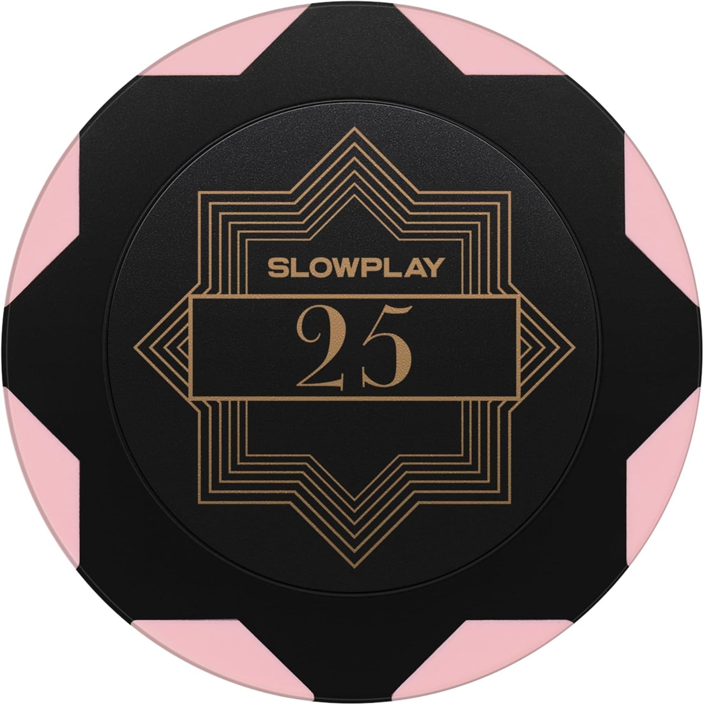 SLOWPLAY Nash Clay Poker Chips, 14 Grams Heavyweight Clay Composite, 40mm Large Chips in Bulk, Pack of 50 with Denomination of 25