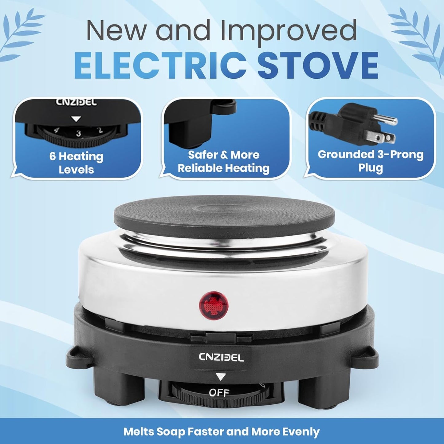 ZMSIB Soap Making Kit with 900ml Stainless Steel Melting Pot | All-in-One DIY Soap Making Kit with Silicone Mold | Digital Thermometer | Soap Base | Mixing Spoon | Heat Resistant Mat & Electric Stove