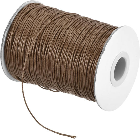 MECCANIXITY Waxed Cord 1.2mm Waxed Polyester Cord 175 Yard Wax String for Bracelet Making,Necklaces, Beading,Jewelry Making and DIY Crafts(Dark Brown)