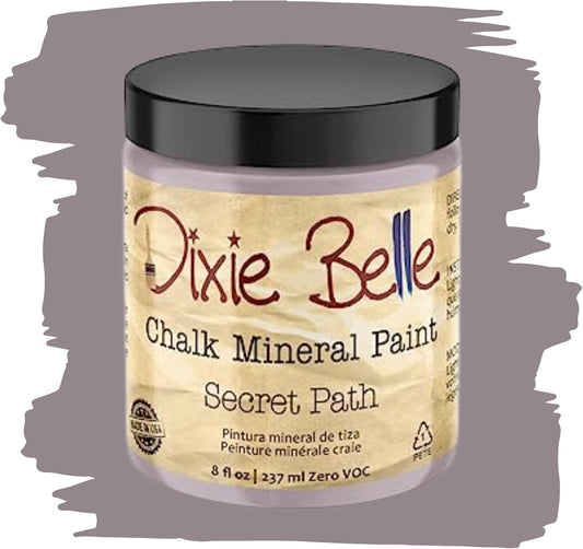 Dixie Belle Paint Company Chalk Finish Furniture Paint - Secret Path (8oz) - Matte Dusty Lilac Chic Chalk Mineral DIY Furniture Paint