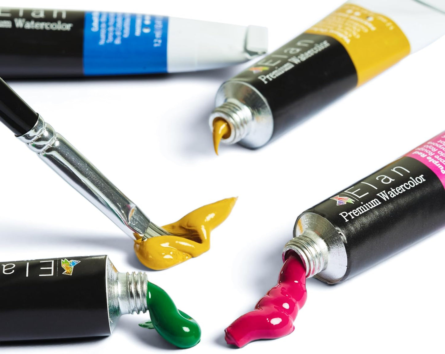 Elan Professional Watercolor Paint Set, 24 Liquid Watercolor Paint Tubes 0.4fl oz, Non-Toxic Mini Tubes for Canvas & Crafts, Art Paints for Adults