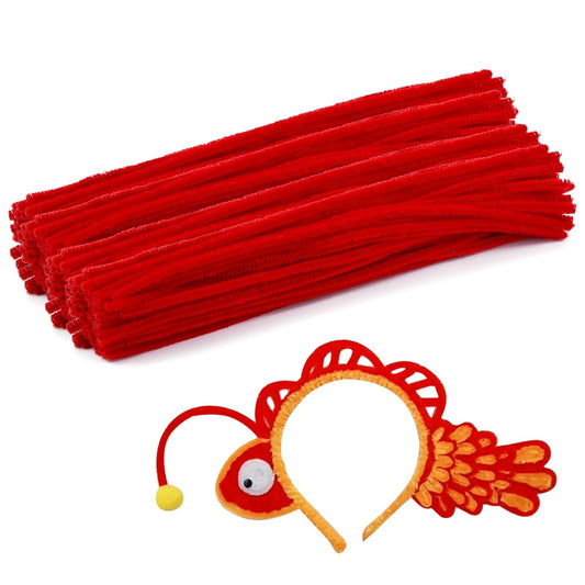 110 Pieces Red Pipe Cleaners - Christmas Chenille Stem for Creative Home Decoration, Arts and Crafts Projects