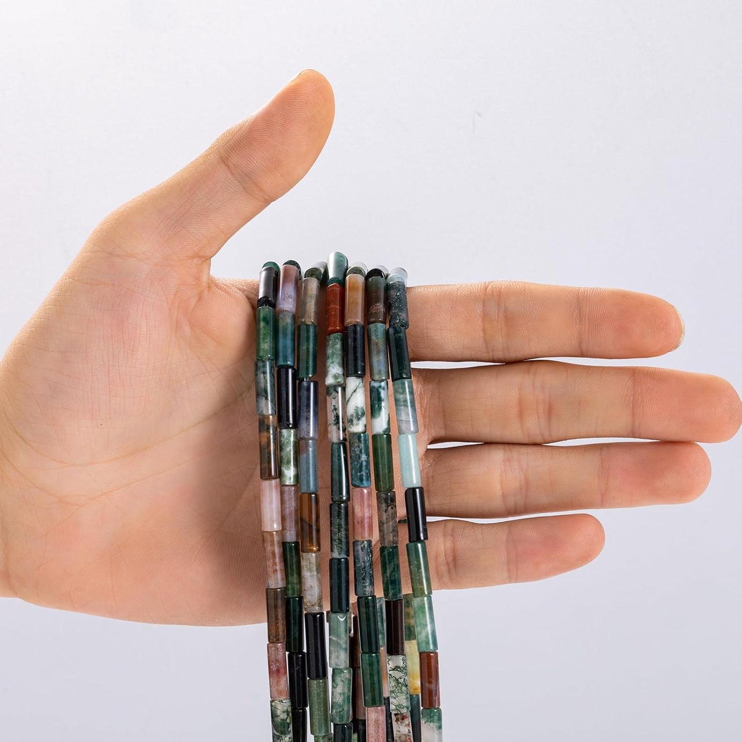 Natural Indian Agate Cylinder Tube Beads 4x13mm 38cm/str Loose Semi Gemstone Stone Beads for Making Bracelets Necklace Earrings