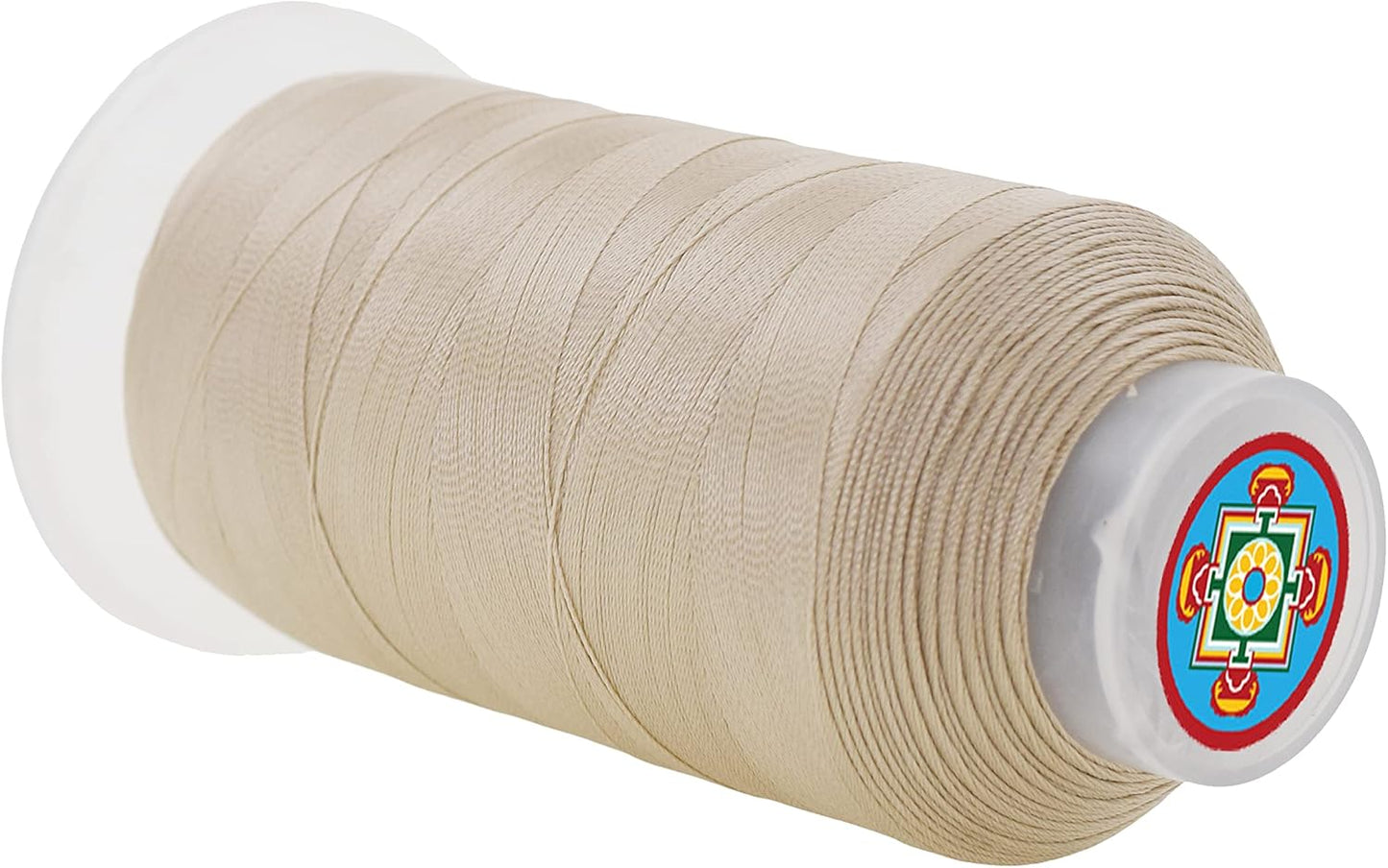 Mandala Crafts Cream Heavy Duty Thread - 1500 Yds Tex 70 for Sewing, Drapery, Jeans, Leather, Hair, Bonded Polyester, Outdoor, Marine, Upholstery