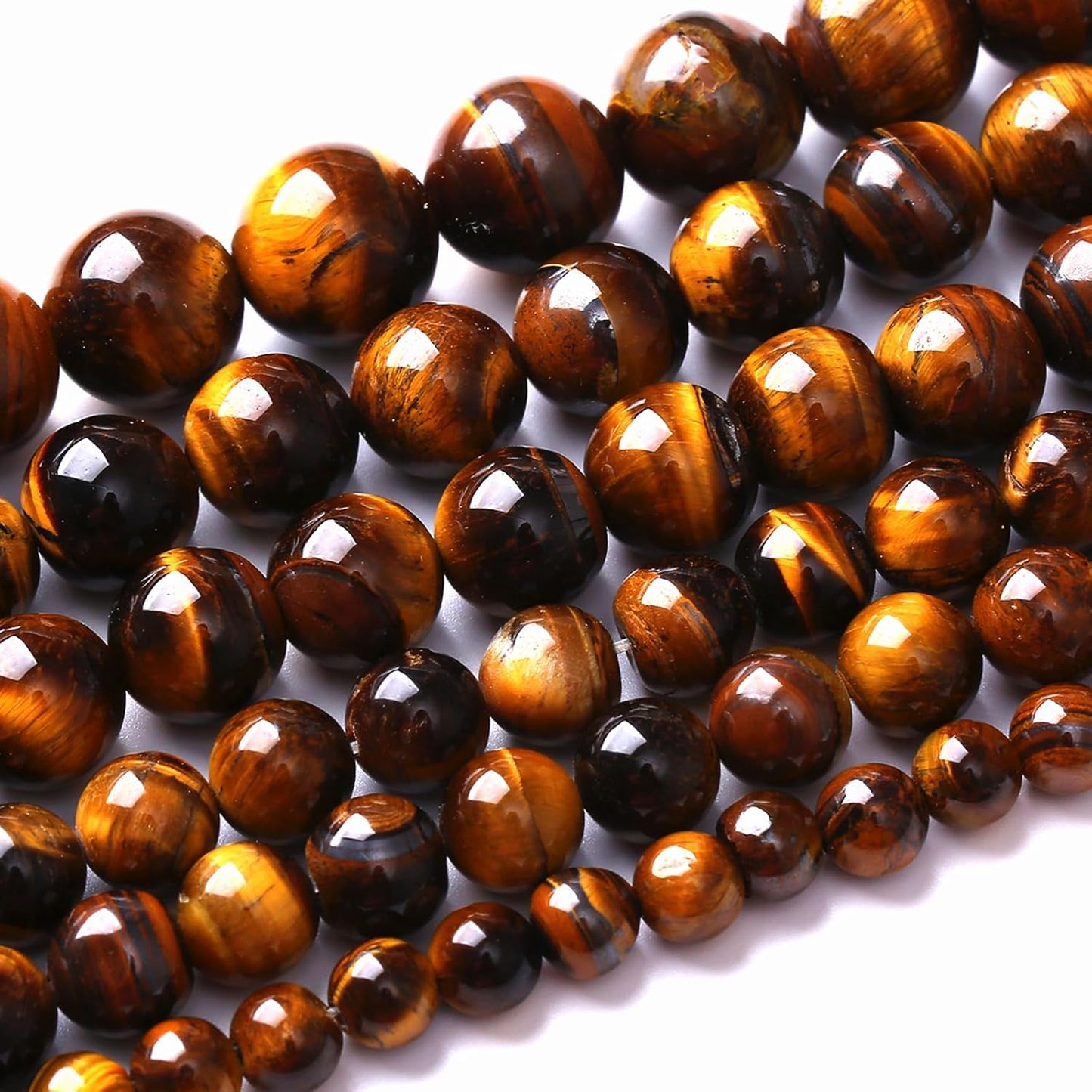 4MM Natural Iron Yellow Tiger Eye Stone Energy Healing Beads Round Loose Beads for Jewelry Making Bracelet 180pcs 2 Strands 32"