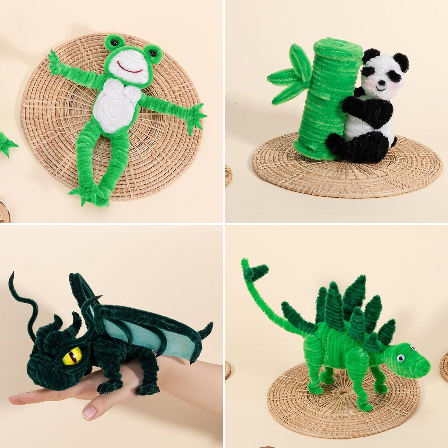 Caydo 500 Pieces Green Pipe Cleaners, Chenille Stems, Pipe Cleaner Crafts for DIY Art and Craft Projects Creative Gift Party Decorations