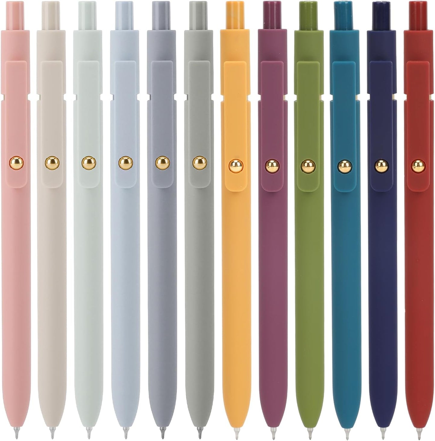 Ddaowanx Gel Pens, 12 Pcs 0.5mm Quick Dry Black Ink Pens Fine Point Smooth Writing Pens, Cute Office School Supplies Gifts for Women (12 Pcs Vintage+Morandi-Black Ink)