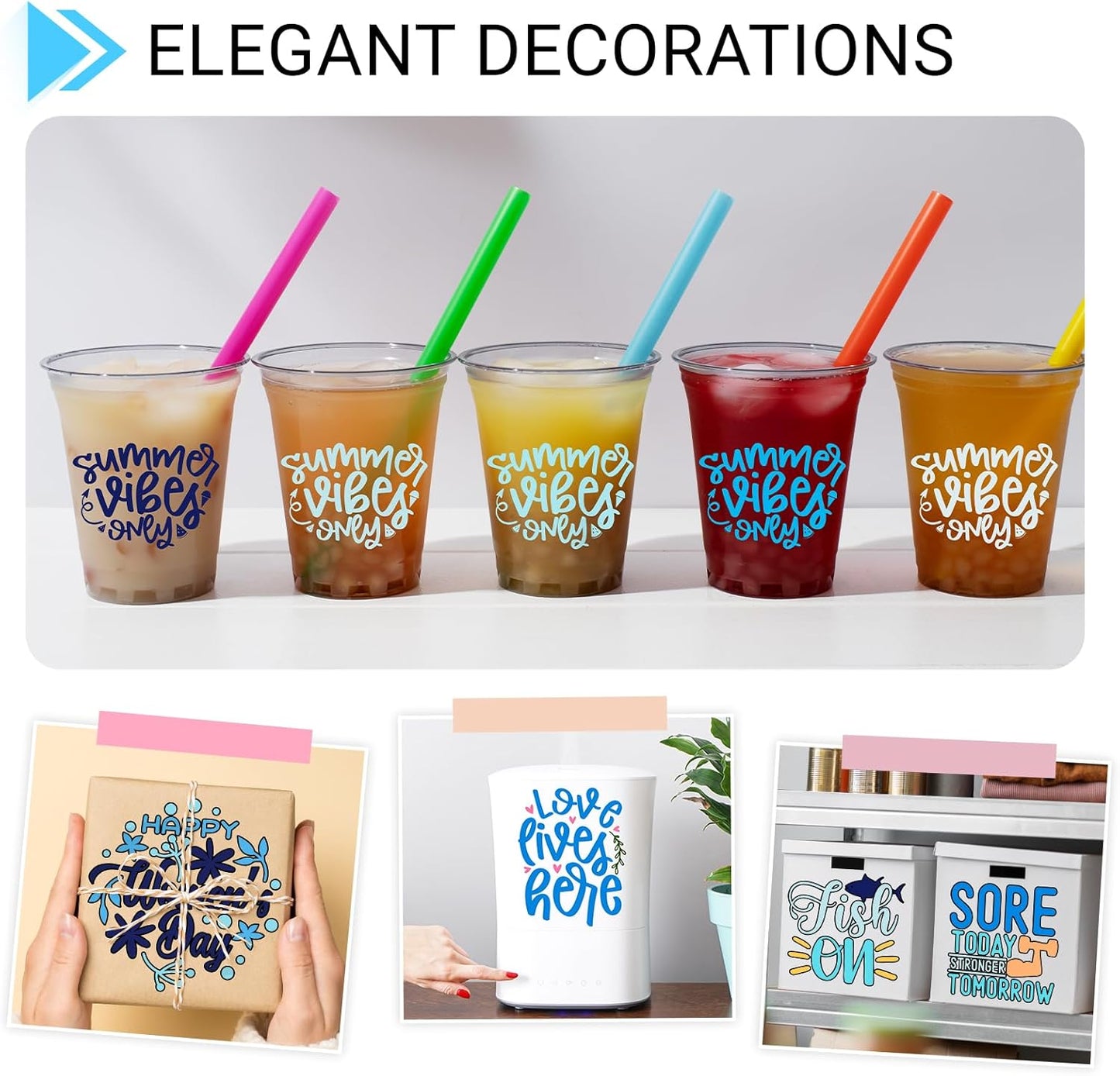 GIRAFVINYL Blue Vinyl, Navy Light Blue Permanent Vinyl - 12”x12” 7 Pack Viyln heets for Decal, Signs, Tumblers, Easy to Cut & Water-Proof