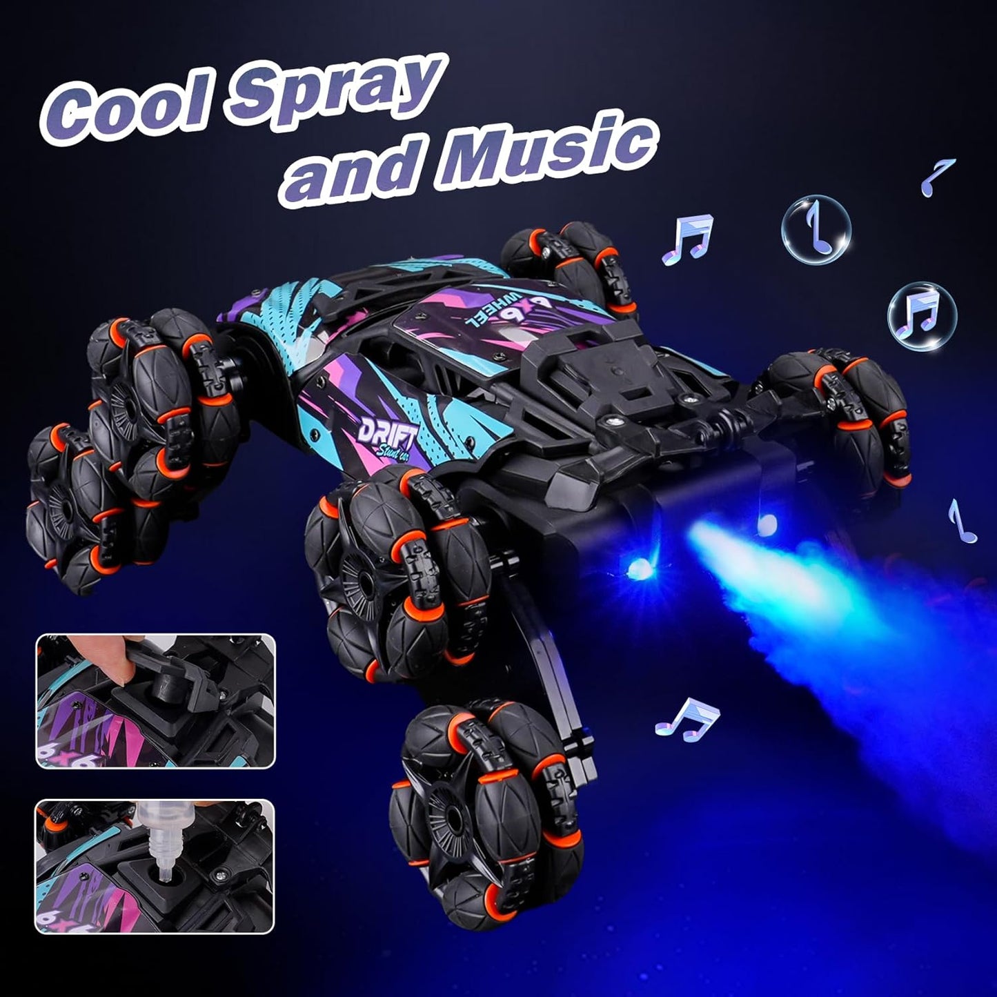 Cool 8 Wheels Hand Controlled RC Stunt Car Toys, Xmas Gifts and Birthday Presents for Kids, Gesture Sensing Remote Control Cars for Boys Age 6 7 8-10 11 12 Year Old