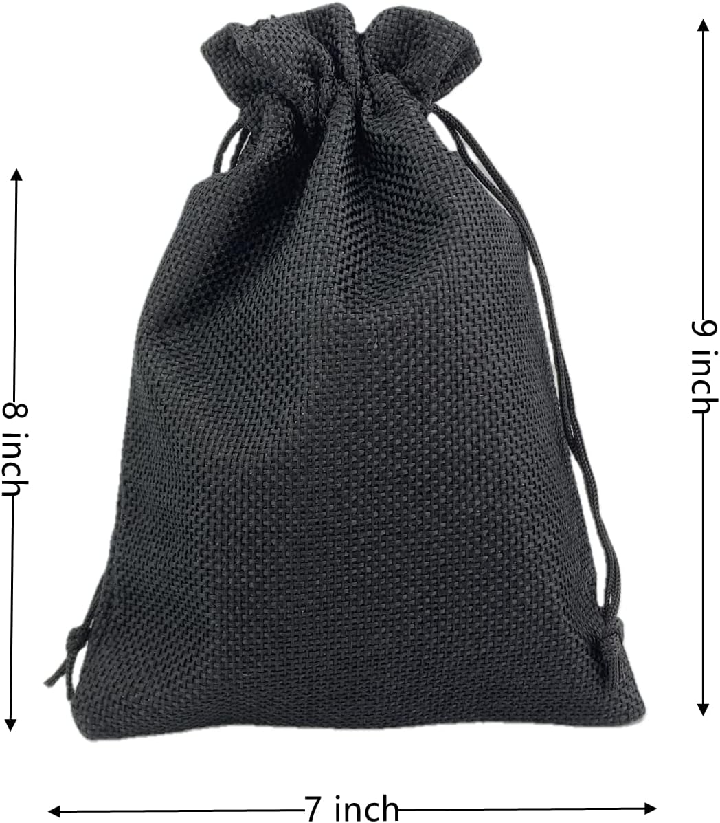 Palmhomee Pack of 25 Burlap Gift Bags with Drawstring Linen Jewelry Pouches Wedding Hessian Jute Bags for Birthday Jewelry and Treat Pouches Party Wedding Favors Gift Art and DIY Craft (7x9 Inch,