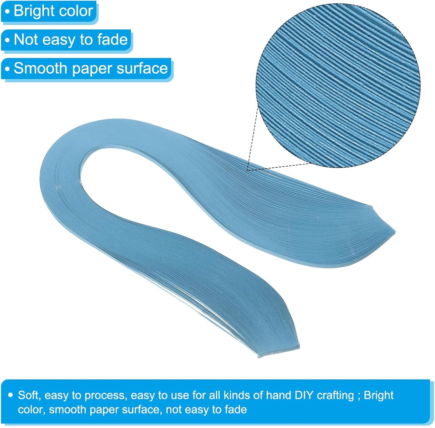 PATIKIL 600pcs Quilling Strips Paper 1/8"(3mm) 39cm Origami Paper Quilling Strip for Art DIY Hand Craft Christmas, Aquamarine Blue