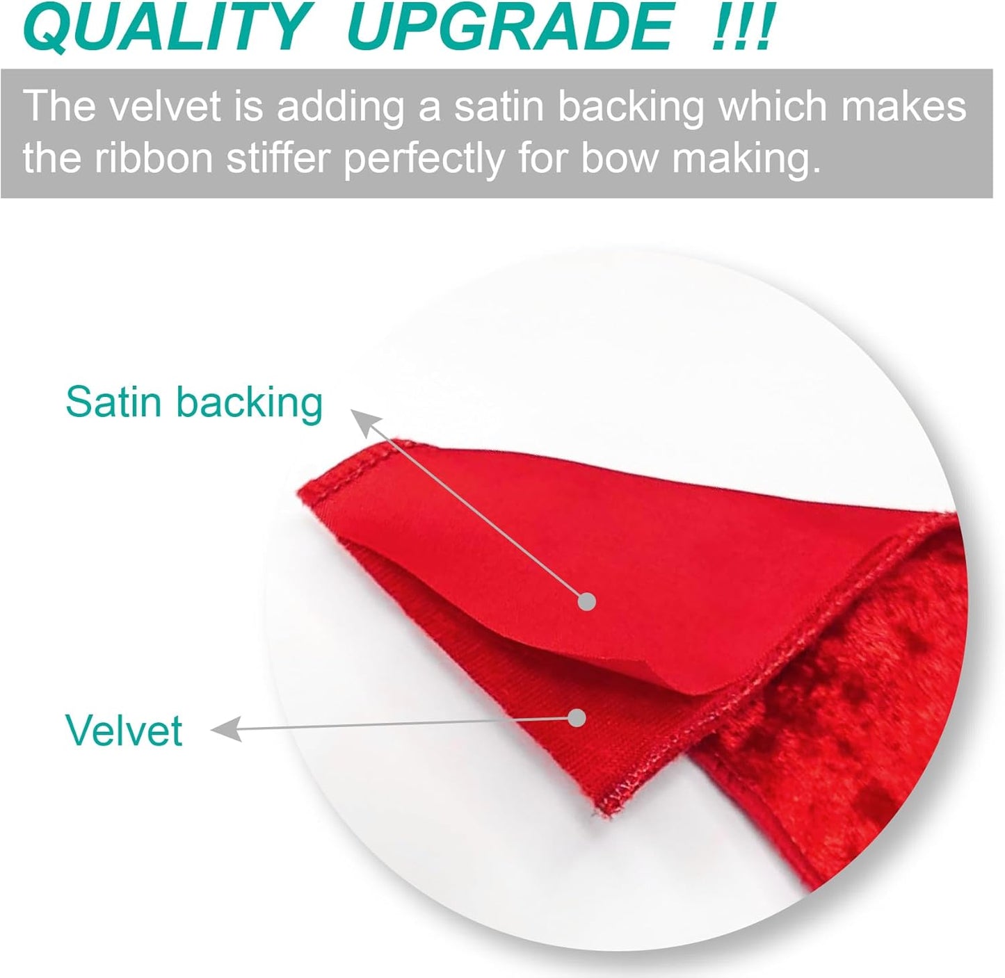 Red Velvet Ribbon 2.5 Inch x 10 Yards for Christmas Tree Topper Home Decoration Wreath Gift Wrapping DIY Craft