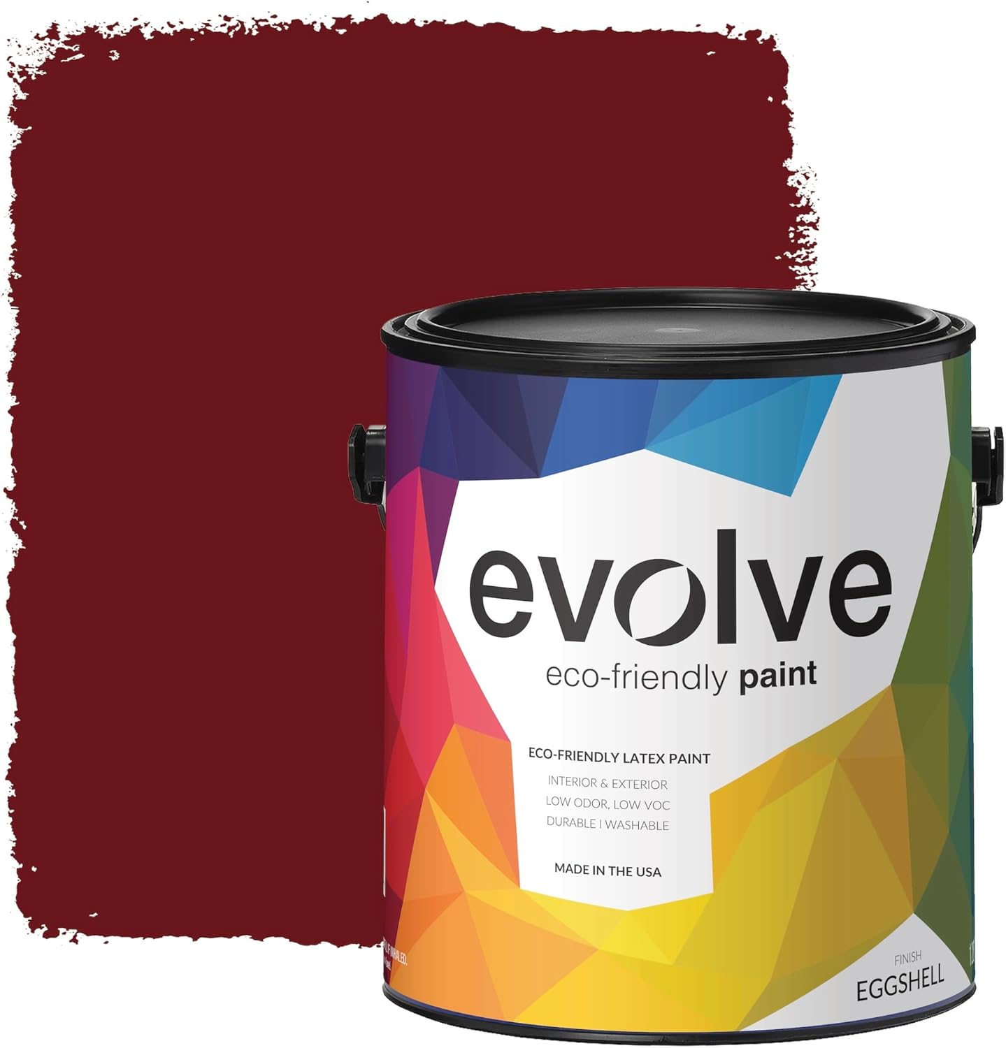 EVOLVE Paint & Primer: Environment-friendly, Low Sheen with One-coat Coverage for Interior & Exterior surfaces (Burgundy, 1-Gallon)
