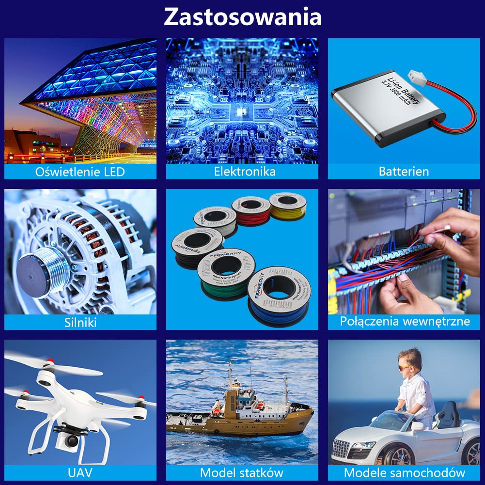 Fermerry 30 AWG Stranded Wire Spool 50ft Each 6 Colors Flexible 30 Gauge Silicone Hook up Wire Kit Electrical Tinned Copper Wire