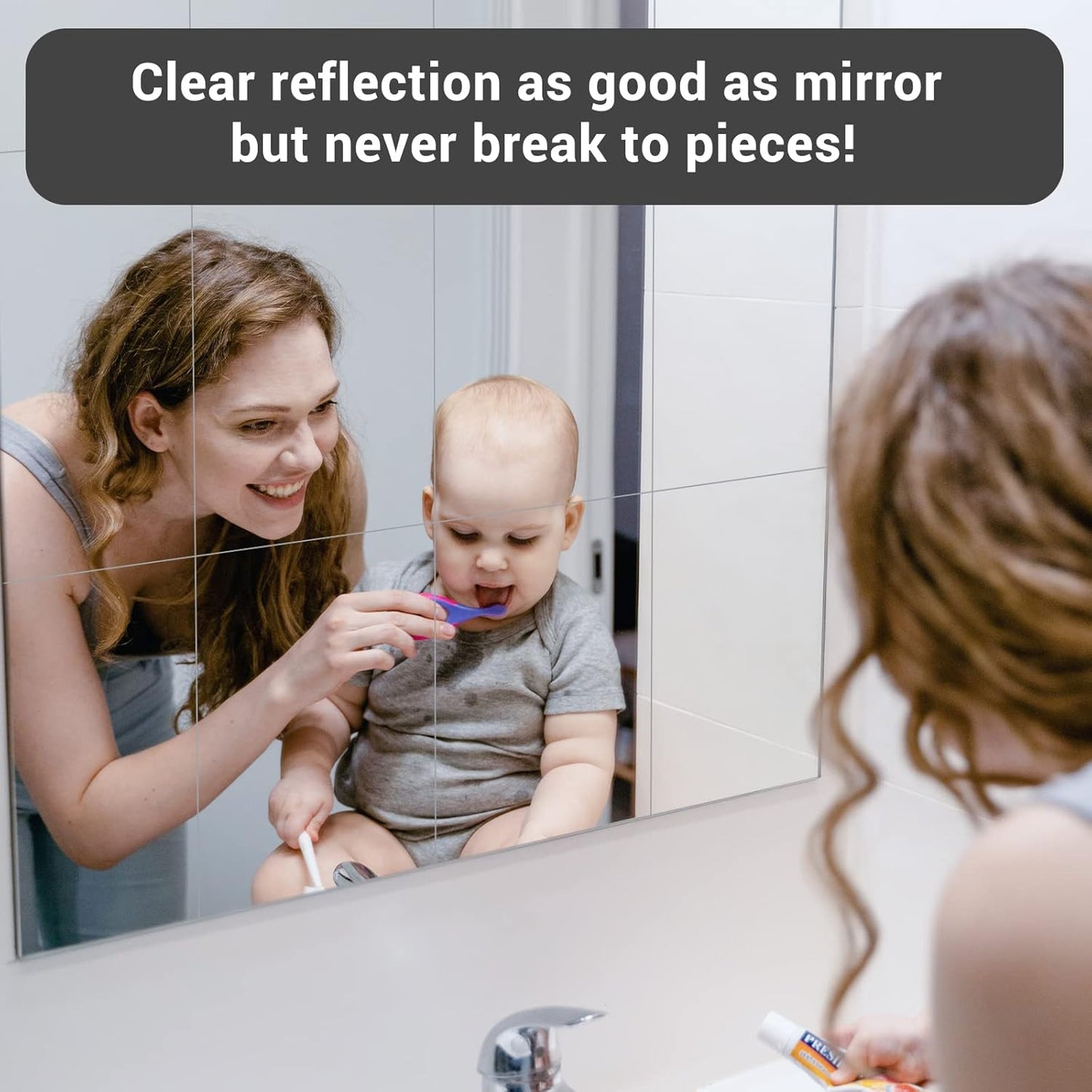 Enoin 1Pack 12 x 16 Inch Silver Mirror Acrylic/Plexiglass Sheet 0.118'' 1/8'' Thick, Non Glass Safety Reflective Mirror Sheet Laser Board Panel for Home and Commercial Use, DIY Craft, Wall Decor