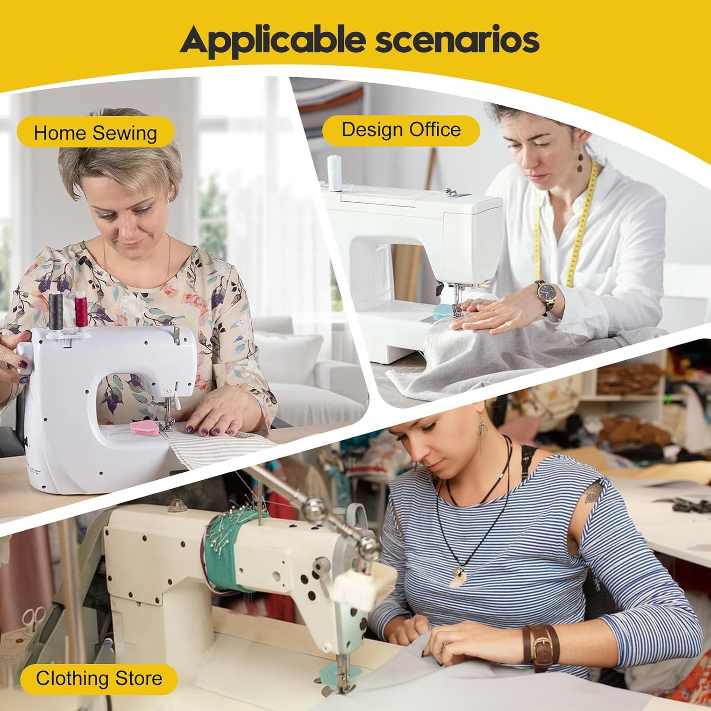 3 Pcs Magnetic Seam Guide for Sewing Machine, 2025 Multifunctional Polygonal Magnetic Seam Guide with Scale, Sewing Accessories for Magnet Making Machine (3colors)