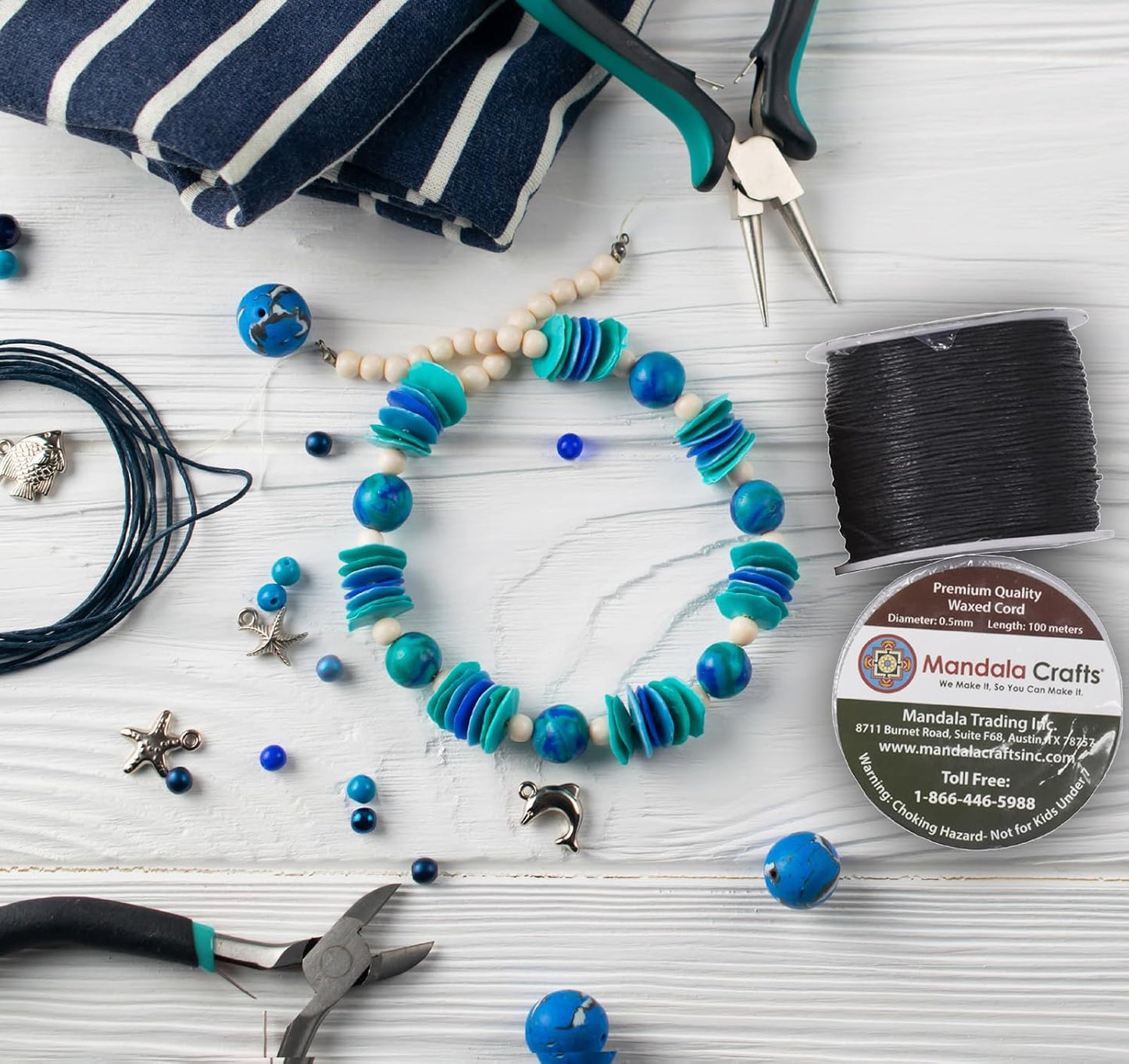 Mandala Crafts 0.5mm 109 Yards Kelly Green Cotton Waxed Cord for Jewelry Making Bracelet Cord Waxed String - Beading String Thread Jewelry Cords for Necklaces String