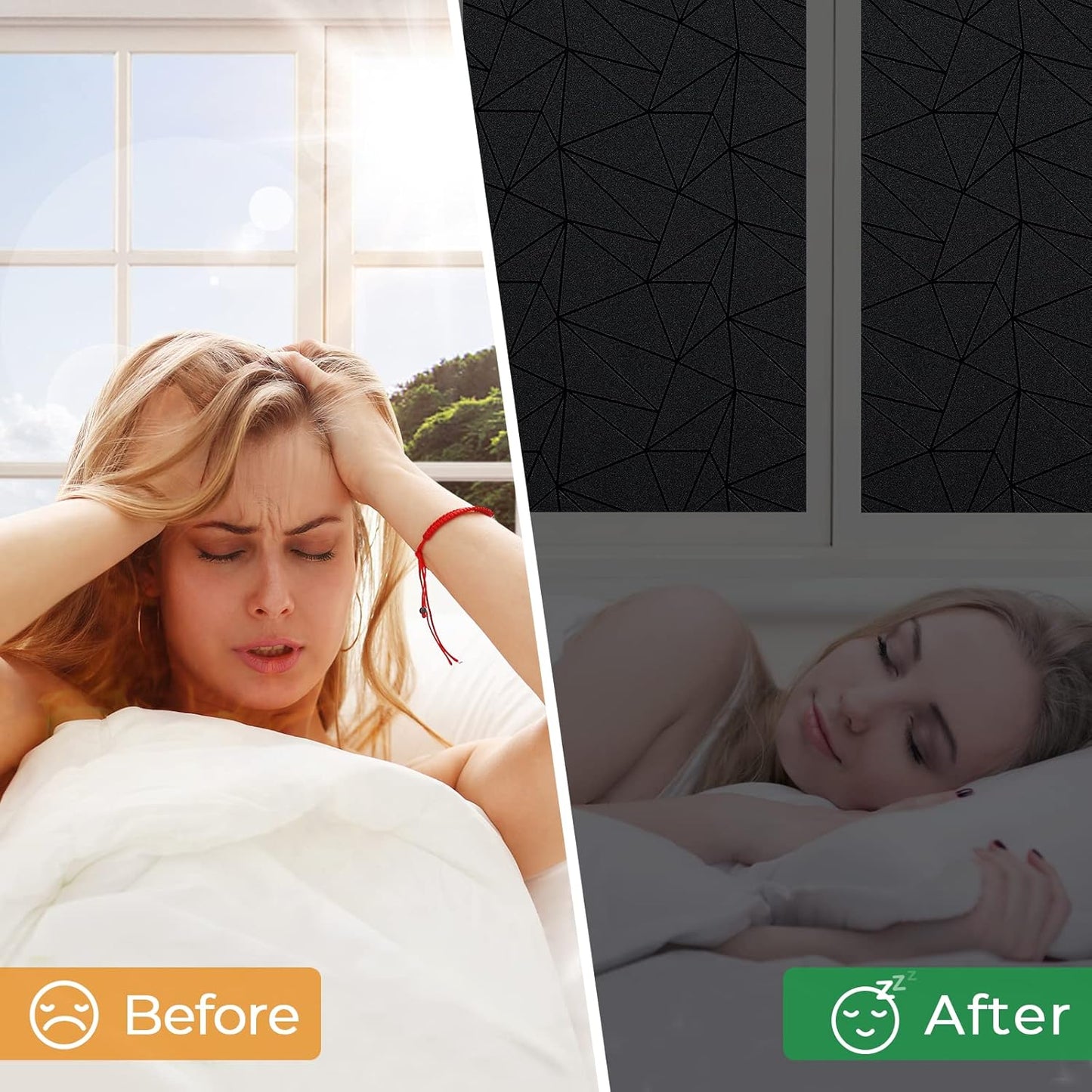 Coavas Blackout Window Privacy Film, Frosted Glass Static Cling, Decorative for Bathroom Door, UV Blocking Window Cling, Non-Adhesive Vinyl Sticker, Day and Night Windows Tint for Home,11.8x78.7 inch