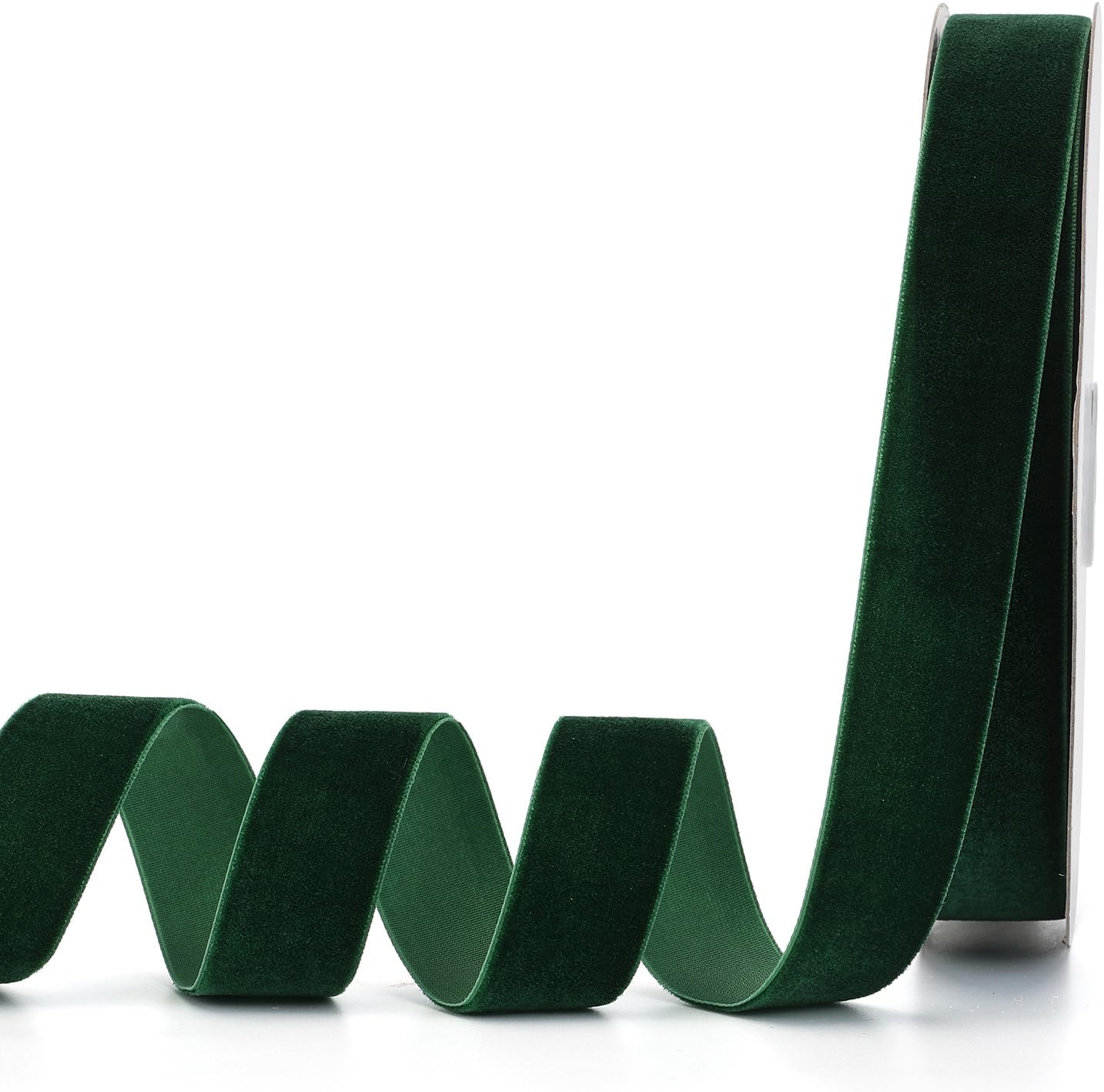 Dark Green Velvet Ribbon,1" W x 20Yd Single Face,Great for Gift Wrapping,Hair Bows,Handmade Craft and Christmas,Wedding Decoration (1" Dark Green)
