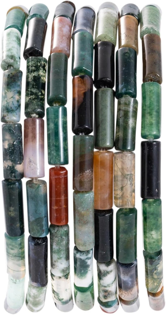 Natural Indian Agate Cylinder Tube Beads 4x13mm 38cm/str Loose Semi Gemstone Stone Beads for Making Bracelets Necklace Earrings