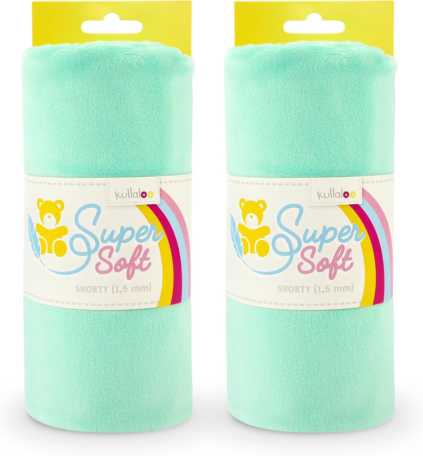 kullaloo Plush Fabric | Solid Mint Minky Fabric for Sewing (Pack of 2) | Super Soft Cuddle Material | 39.5x29.5 | Plushies, Baby Blankets, Pillows, Dog Beds, Cat Beds, Baby Accessories, Apparel