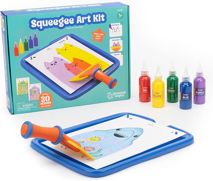 Educational Insights Squeegee Art Kit - Painting Kit for Kids, Children's Painting Kits, Screen Free Activites & DIY Projects, Mess-Free Art Kits for Kids, Boys & Girls Ages 5+
