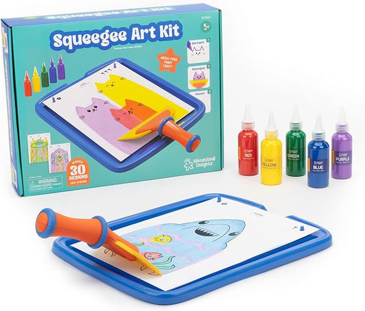 Educational Insights Squeegee Art Kit - Painting Kit for Kids, Children's Painting Kits, Screen Free Activites & DIY Projects, Mess-Free Art Kits for Kids, Boys & Girls Ages 5+