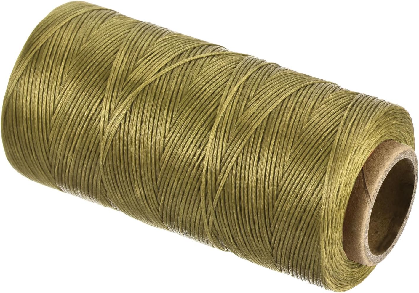 MECCANIXITY Waxed Thread,197 Yard 1mm 210D Flat Wax Thread Polyester Waxed String for Leather Sewing Hand Weaving Book Binding Home Decoration,Deep Khaki