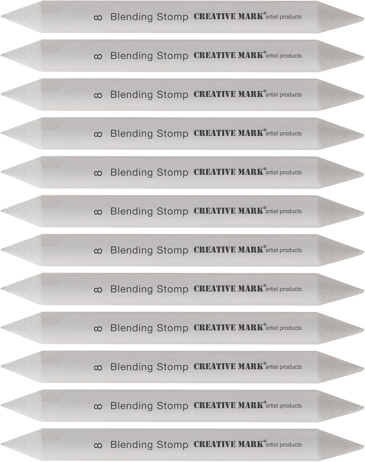 Creative Mark Blending Stumps - Solid Double-Ended Blending Stumps for Blending Charcoal, Pencils, Pastels, and More! - [Size # 8-12 Count]