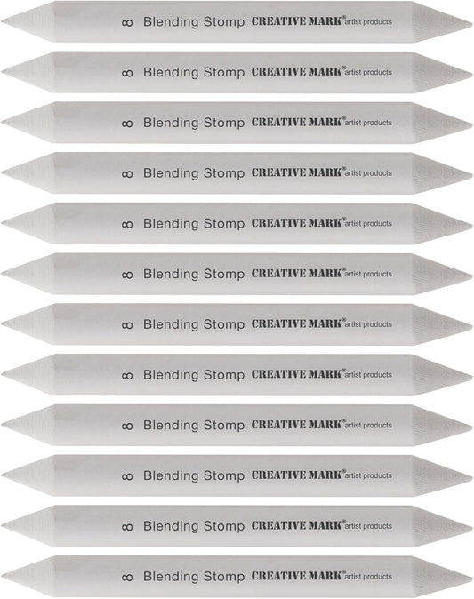 Creative Mark Blending Stumps - Solid Double-Ended Blending Stumps for Blending Charcoal, Pencils, Pastels, and More! - [Size # 8-12 Count]