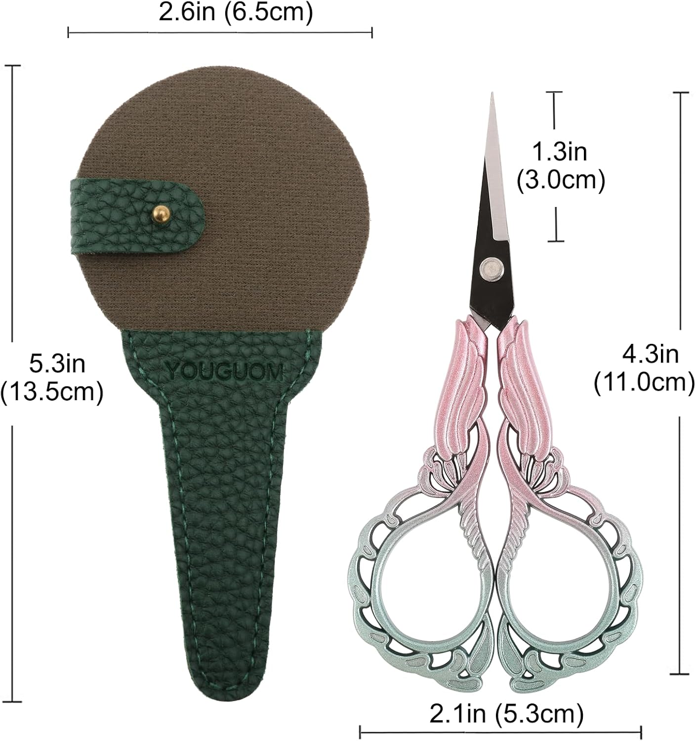 Sharp Detail Scissors with Case Embroidery Sewing Crafting Scissor for Needlework Threading Craft Artwork DIY Tools, Little Crocheting Shears Pink