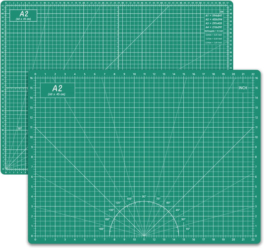 Headley Tools Thickened 18 x 24 Inch Self Healing Sewing Cutting Mat, A2 Rotary Cutting Sewing Mat for Crafts, Double Sided 5-Ply Table Cutting Board for Fabric Quilting Leather Hobby, (Green)