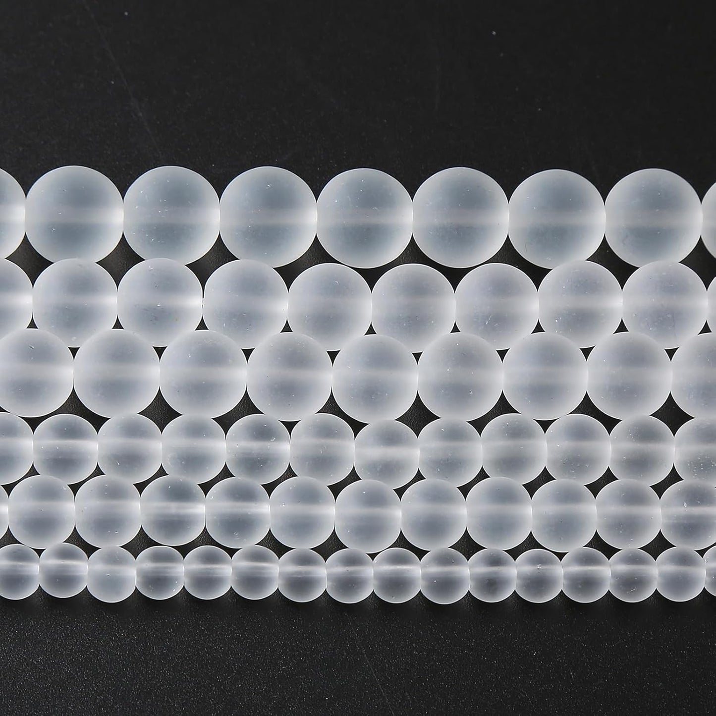 36pcs 10mm Frost White Crystal Glass Beads for Jewelry Making Round Loose Beads DIY Bracelets Necklaces Crystal Energy Healing Stone Beads 15" (10mm, Frost White Glass)