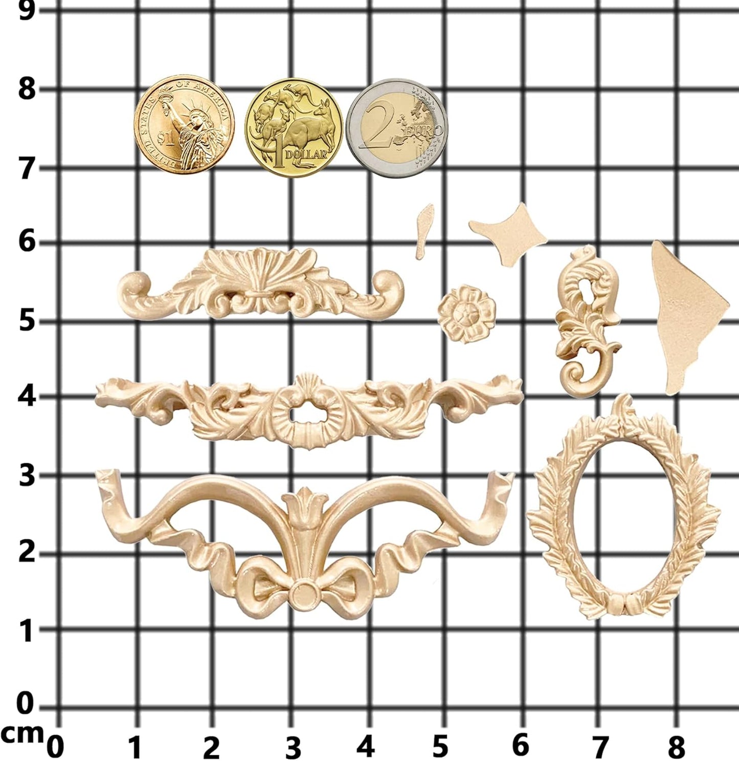 Art Mold for Polyclay Air Dry Clay Plaster, Wreath and Frame