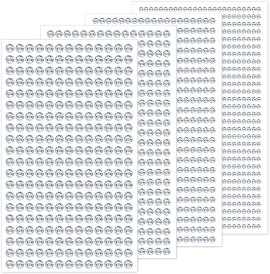 1799pcs Self Adhesive Face Gems Stickers, Hair Gems Rhinestones Stickers, Bling Jewels for Makeup, Crafts, Home Decor Scrapbooking Embellishments, 4 Sizes 3mm/4mm/5mm/6mm(Clear Rhinestones)