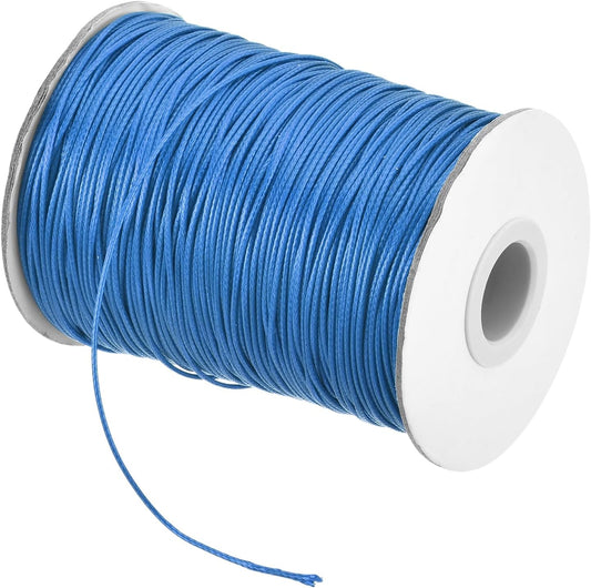 MECCANIXITY Waxed Cord 1.2mm Waxed Polyester Cord 175 Yard Bright Blue