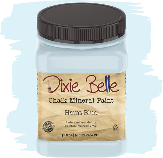 Dixie Belle Paint Company Chalk Finish Furniture Paint - Haint Blue (32oz) - Matte Pastel Blue Chic Chalk Mineral DIY Furniture Paint