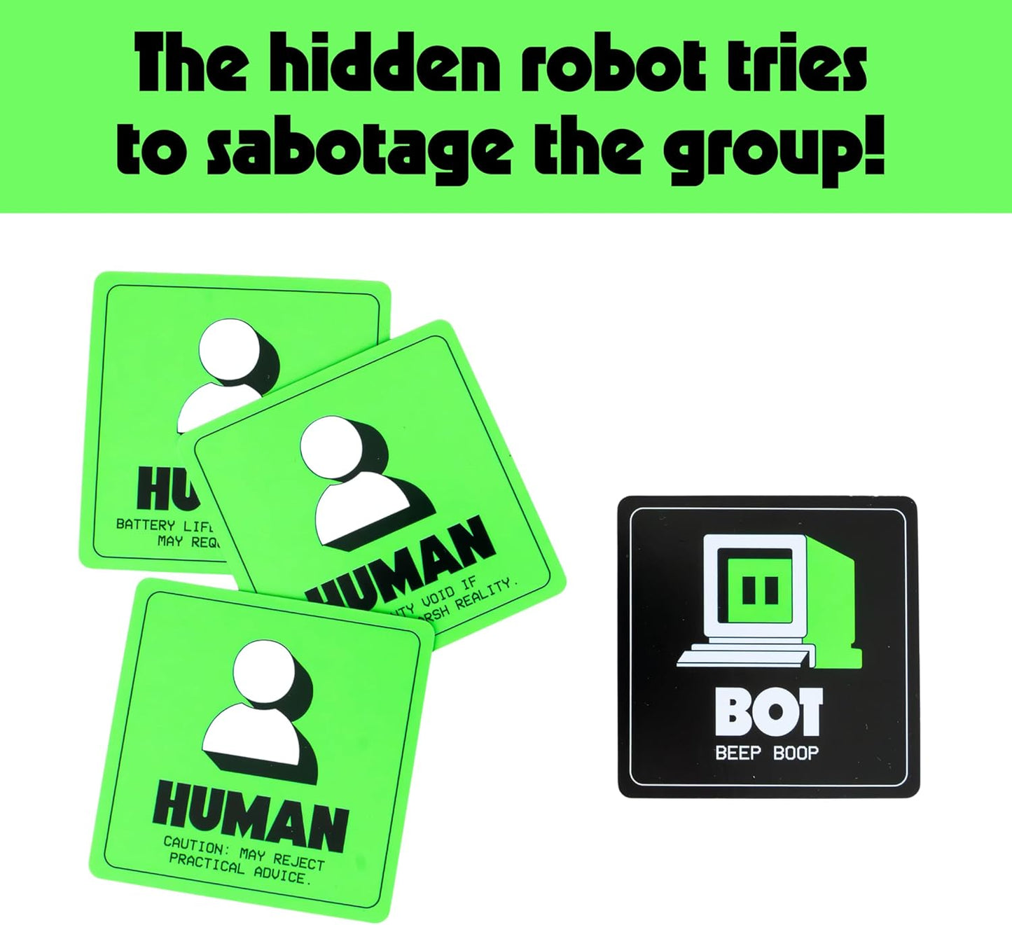 Rabble Bot or Not - A Game to Uncover The Robot | 2-8 Players, Party Games, Family, Teens, Adults, 2 Player Games, Board Games, Card Games