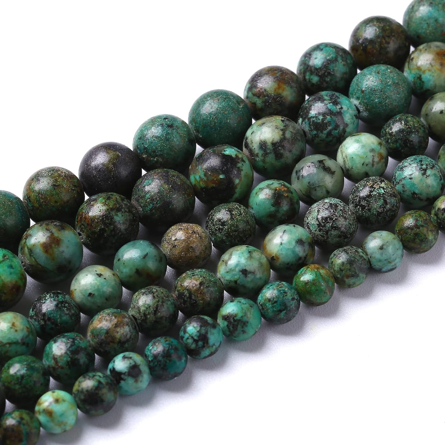 4mm 180pcs Natural African Turquoise Stone Beads for Jewelry Making Round Loose Gemstone Beads DIY Bracelet Necklace Earrings 32" 2 Strands