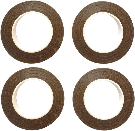 Transun Moo 4 Rolls 1/2 Inch Floral Tapes Florist Wraps for Bouquet Stem and Flowers Making Craft Projects (30 Yards, Brown)