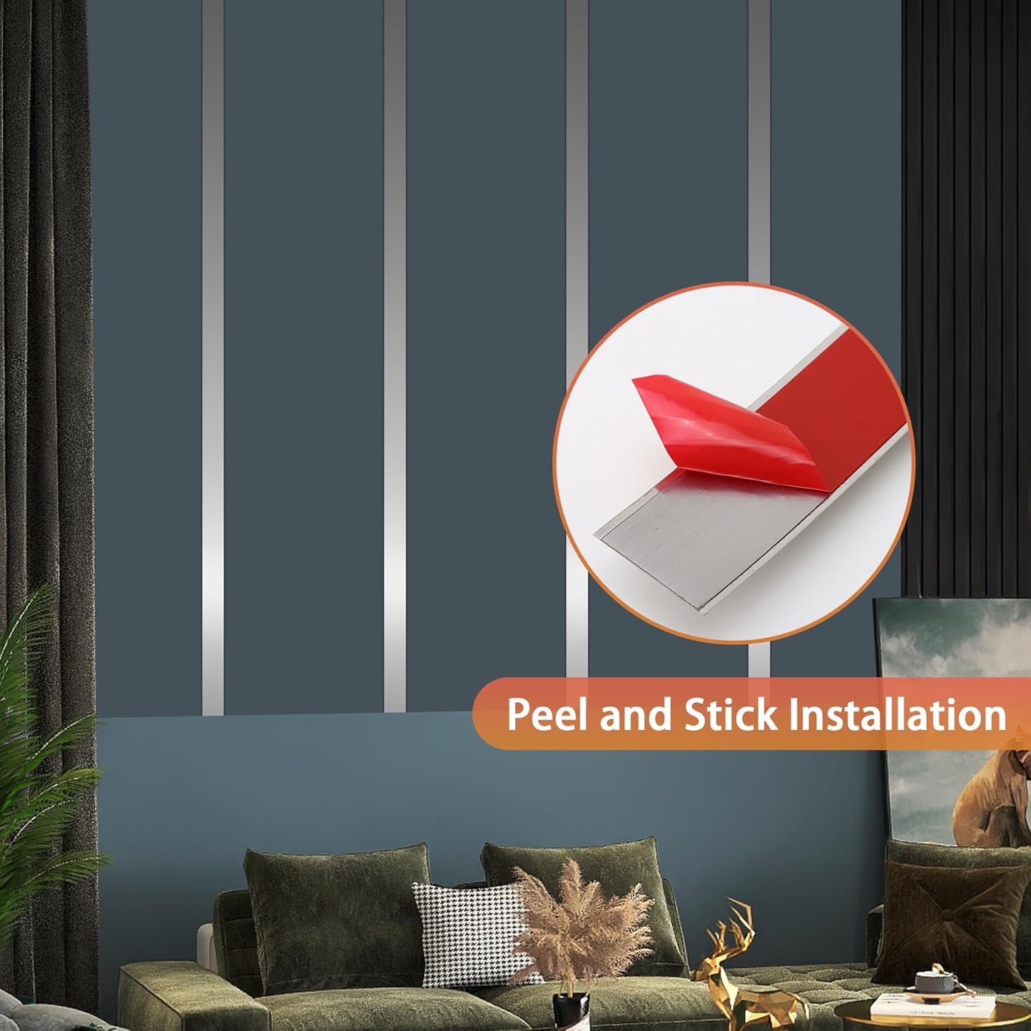 Self Adhesive Backing Metal Strip for Magnets, Flexible Ferrous Memo Tapes Roll for Bulletin Boards in Studio, Office, School (Glossy Silver, 118''L x 4.72''W)