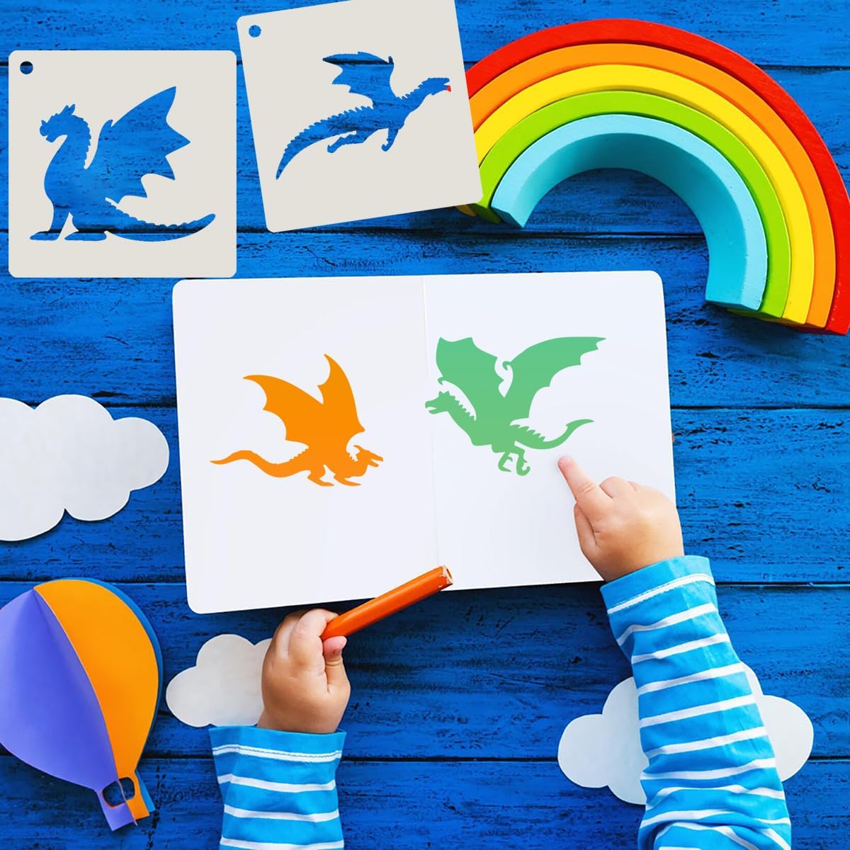 Dragon Stencils for Painting 3inch Reusable Dragon Stencil Template Stencils for Crafts Paint Stencils for Painting on Wood Wall Card Fabrics