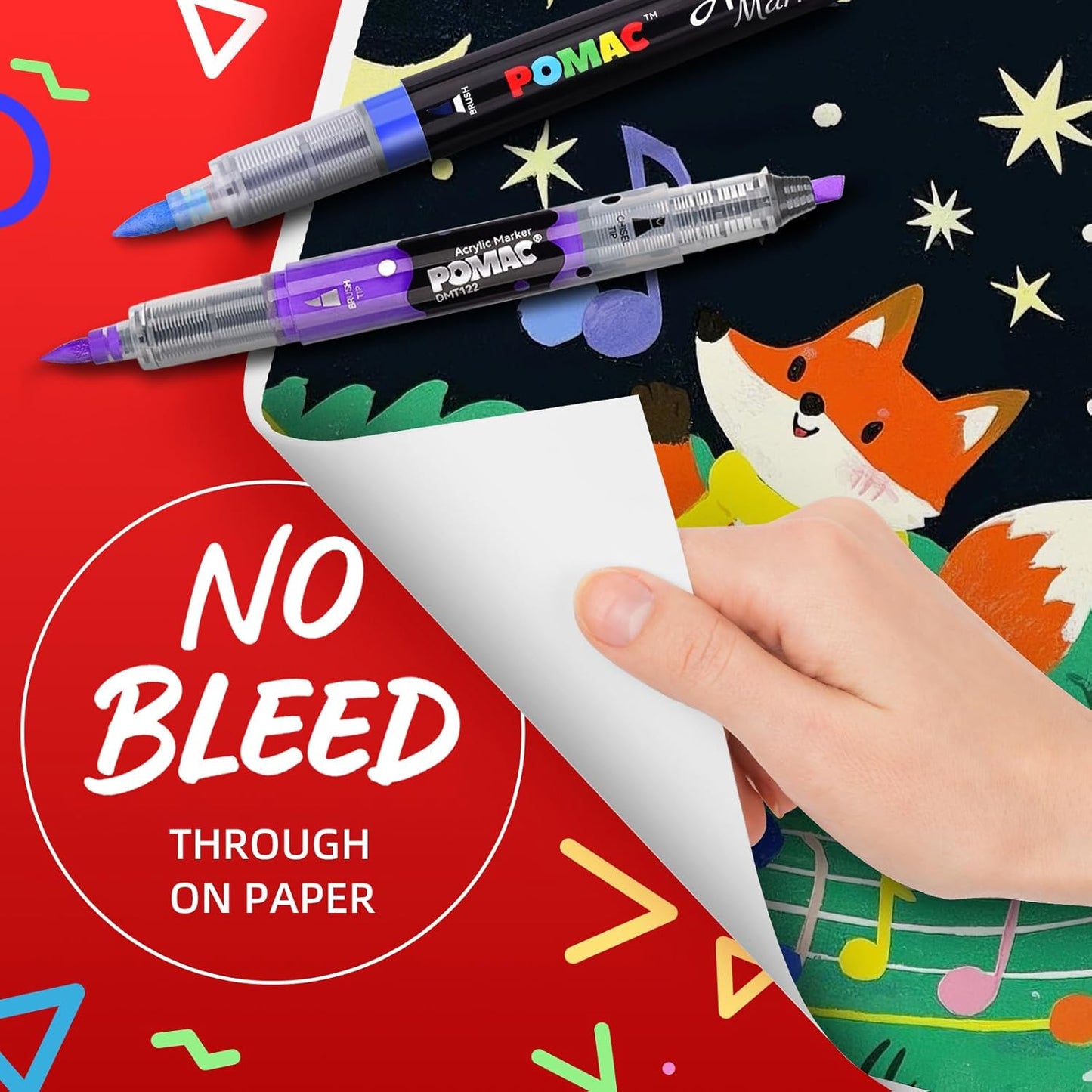 POMAC 60 Colors Acrylic Paint Markers, Water-Based Acrylic Pens Brush Tip, Art Drawing Liquid Paint Pens for Fabric, Canvas, Rock, Glass, Wood, Paper, DIY Crafts and Art Supplies