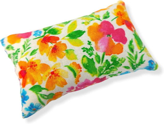 Emery Sewing Pincushion Filled with Abrasive Emery Sand - Handmade in USA (2"x3", Pink & Orange)