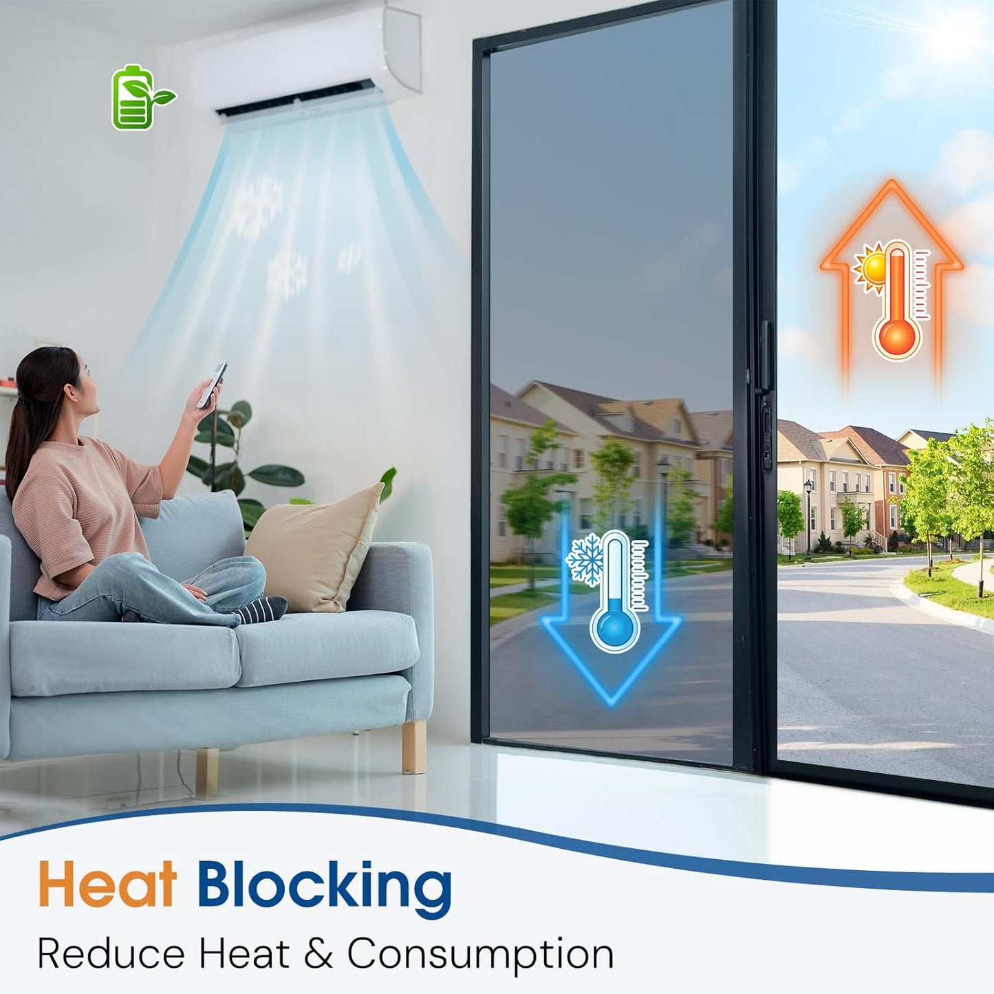 Homein One Way Privacy Window Film with Tool Window Tint for Home See Out Not in Heat Control Sun Blocking Mirror Reflective Anti UV Covering Static Cling No Glue Sliver 17.5 x 157.4 inch