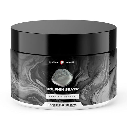 Spartan Epoxies Metallic Pigment Powder for Epoxy - 30 Unique Colors, 4oz for 1 Gallon and 12oz for 3 Gallons of Clear Epoxy, Made in the USA (Dolphin, 12oz (135 Grams))