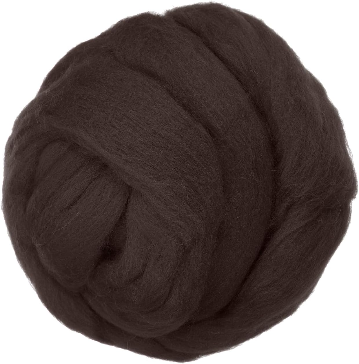 PATIKIL Wool Roving Yarn, 150G/5.3OZ Soft Felting Wool Pure Chunky Roving Yarn Bulk for Needle Felting Knitting Blanket Spinning Weaving DIY Craft, Dark Brown
