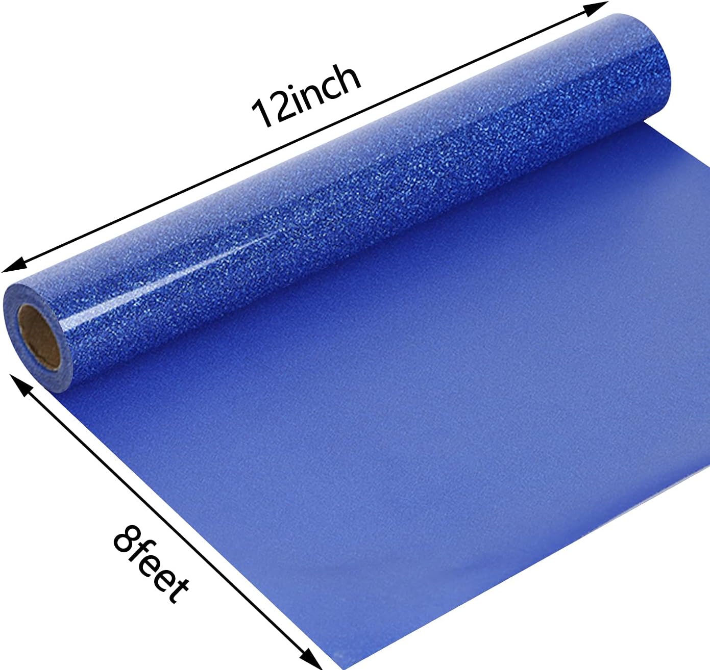 guangyintong Glitter Blue Heat Transfer Vinyl HTV Rolls, 12" x 8ft Iron on Vinyl for T-Shirts Glitter Blue HTV Vinyl for All Cutter Machines Easy to Cut & Weed for Heat Vinyl Design